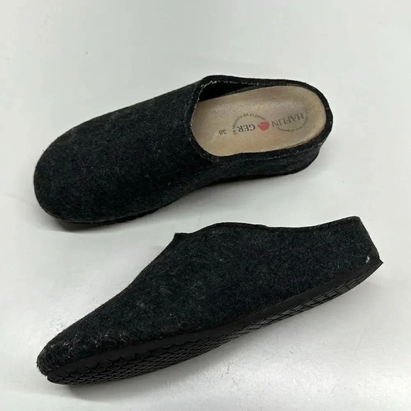 Haflinger Wool Clogs Mules Slippers Slip On Gray Size 38 Women's 7 - Picture 1 of 10